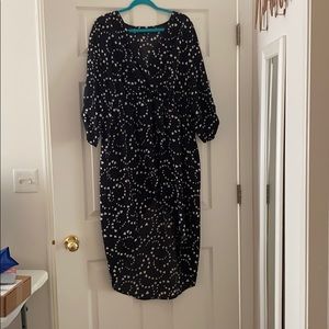 Torrid Hi Lo Blouse Size 3 Black with White Hearts